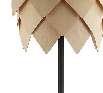 Simon 63" Pinecone Wood/Metal LED Floor Lamp - JONATHAN Y